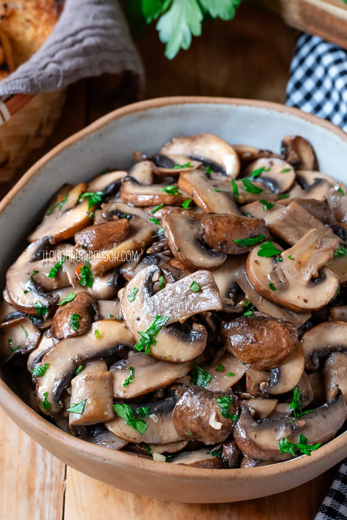 sauteed mushrooms in a bowl