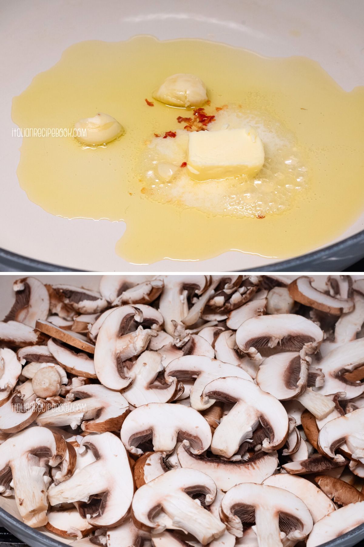 preparing sauteed mushrooms