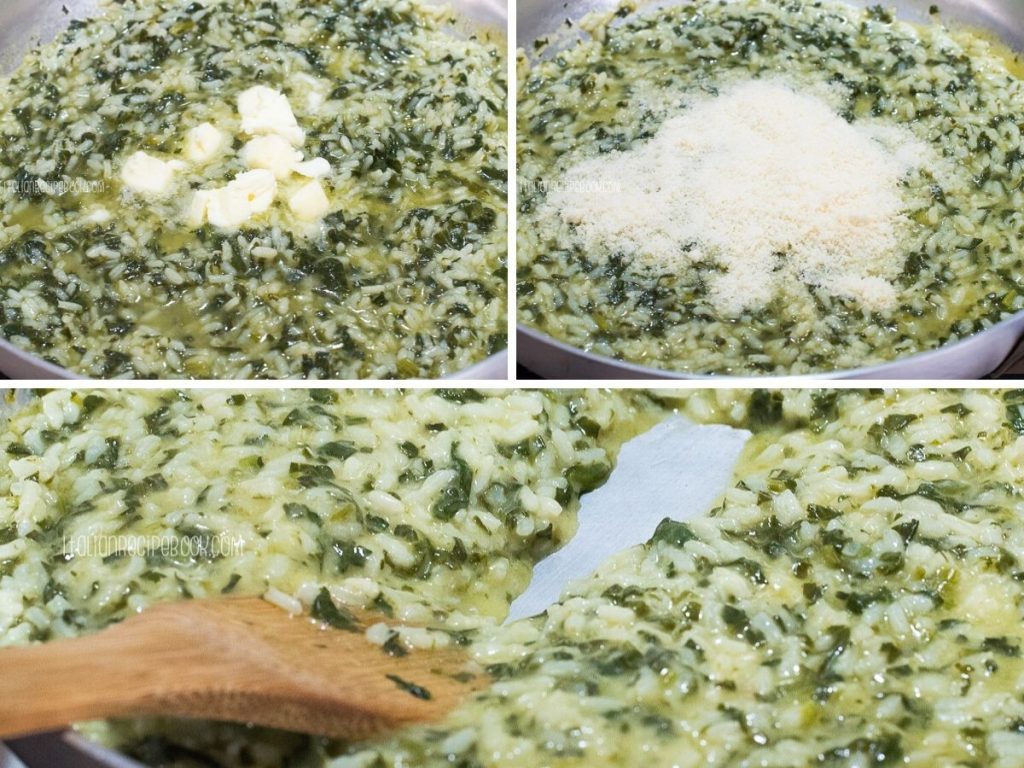 add butter, Parmesan cheese and stir