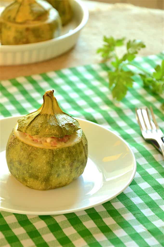 Round Zucchini Stuffed with Mortadella - 4 Individual Servings
