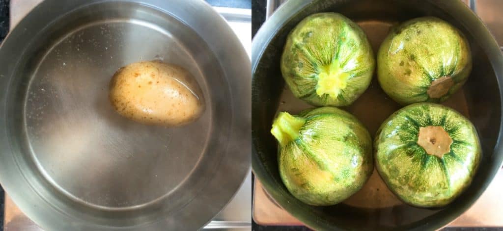 Round Zucchini Stuffed with Mortadella - Step1