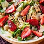 Strawberries Balsamic salad in a bowl.