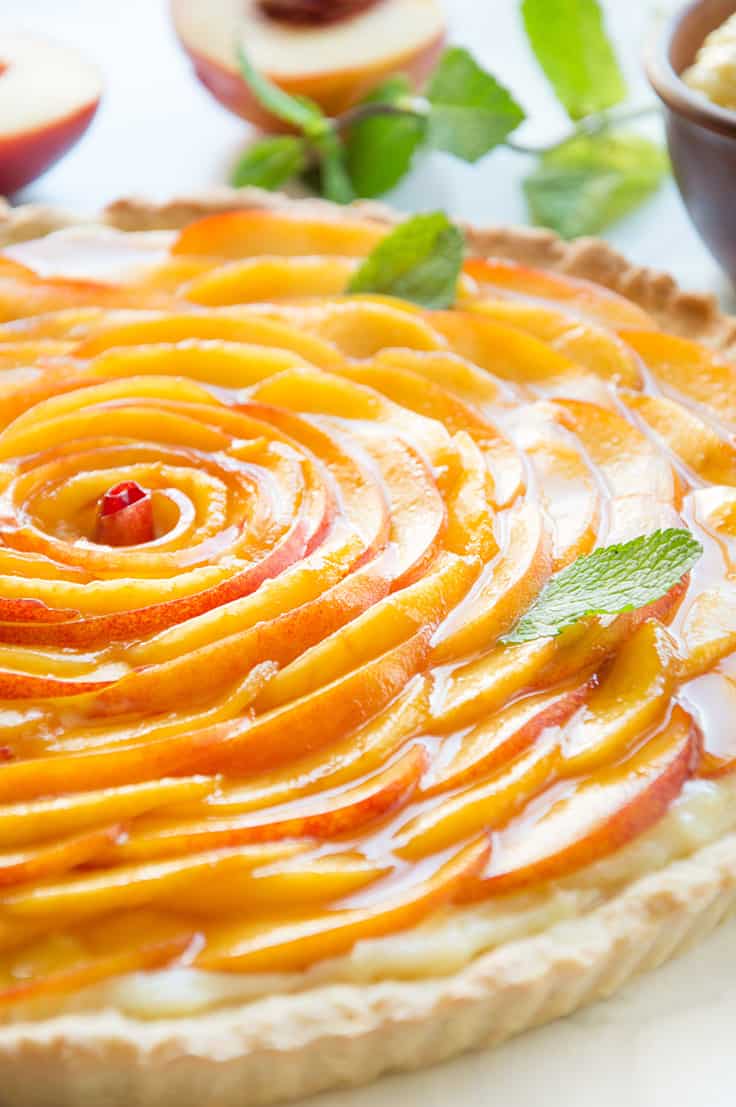 Fresh Peach Italian Crostata with Vanilla Custaard Recipe