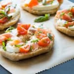 Friselle Pugliesi with Salmon, Mozzarella and Cherry Tomatoes