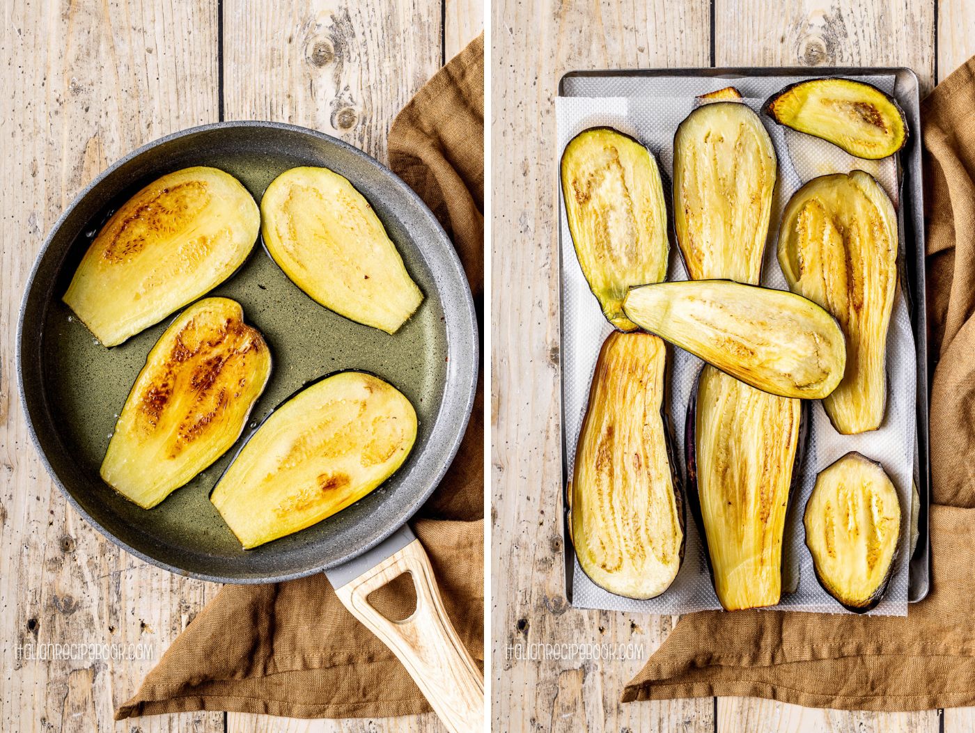 frying eggplants