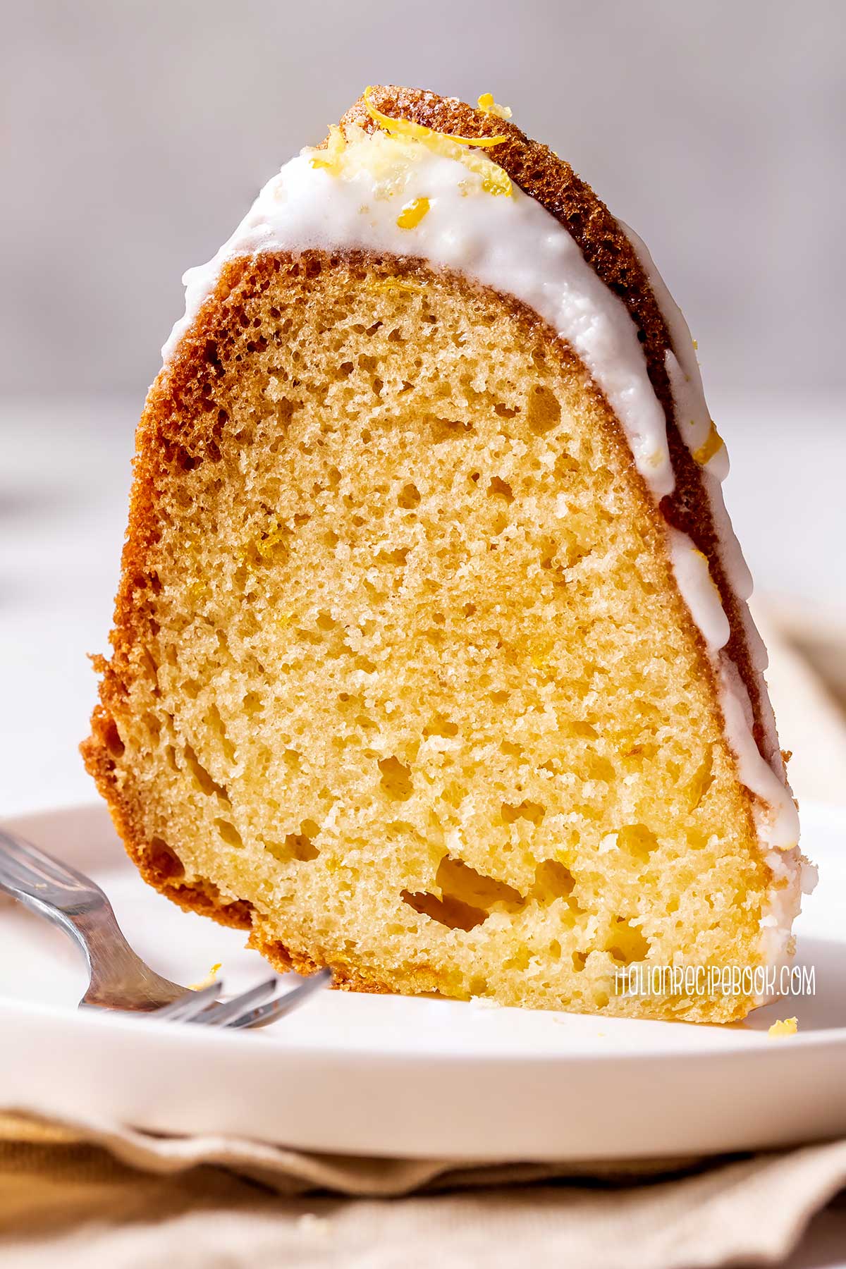 a piece of limoncello cake