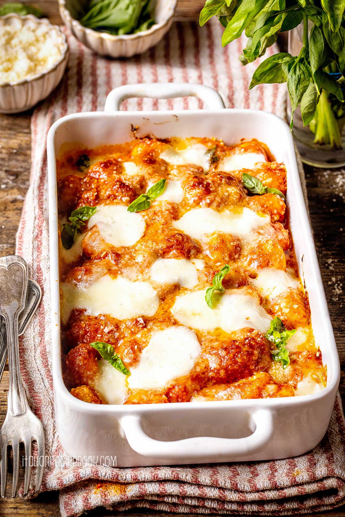 gnocchi alla sorrentina in a baking dish