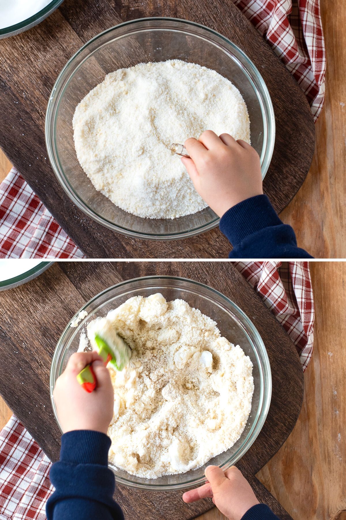 making amaretti cookie dough