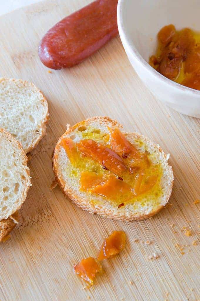 Crostini with Bottarga {Salt Cured Fish Roe}