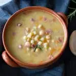 Ditalini Soup w/Chickpeas & Bacon Bits {Recipe}