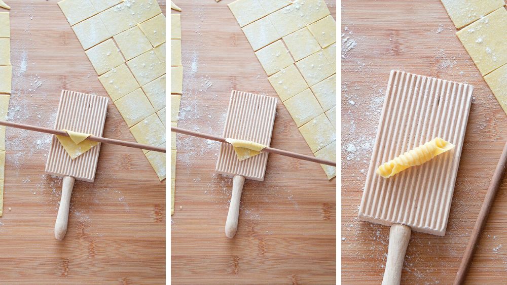 shaping garganelli step by step