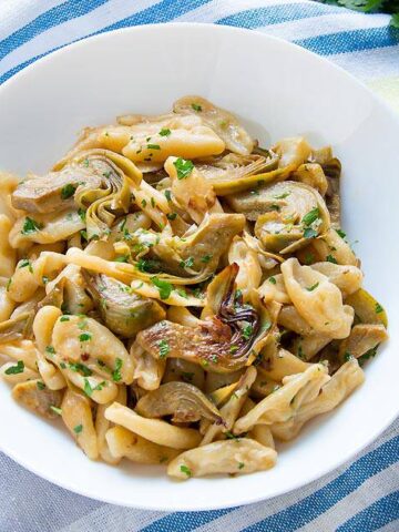 Cavatelli Pasta with Artichokes {SUPER YUM}