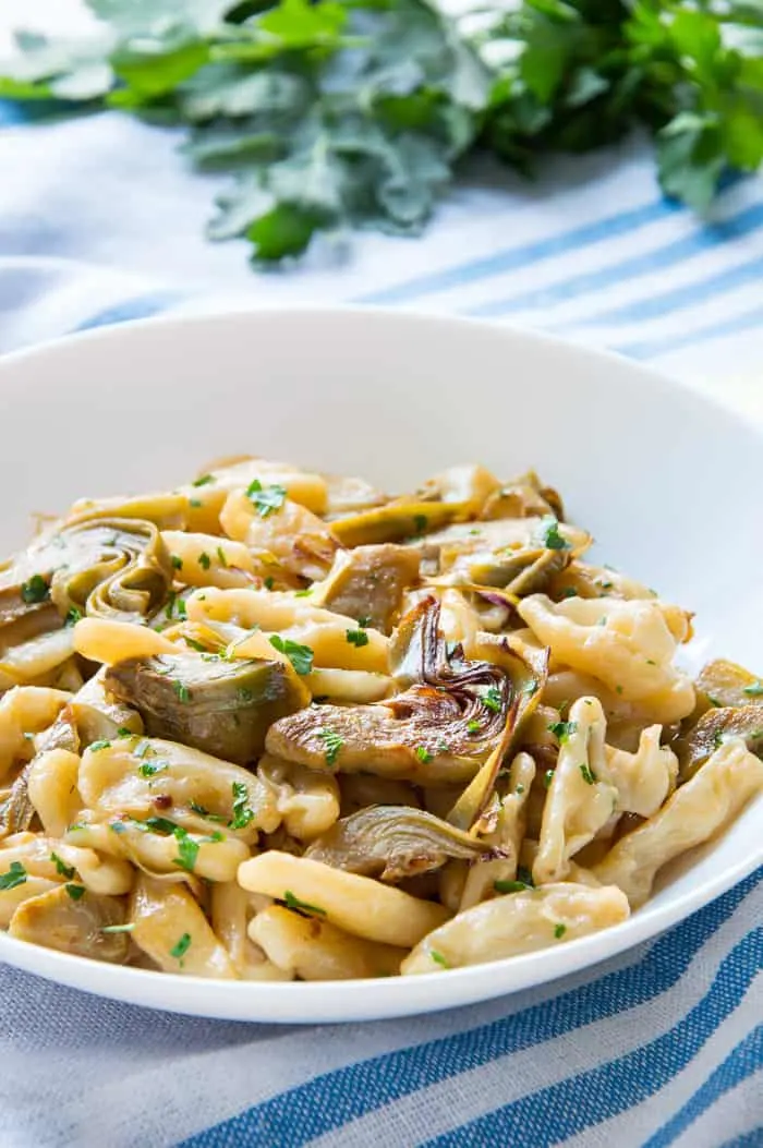 Cavatelli Pasta with Artichokes {SUPER YUM}