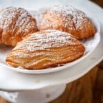 Sfogliatelle pastry on a serving place.