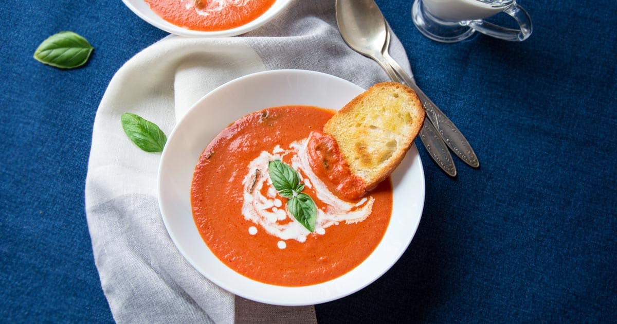 Light & Creamy Tomato And Basil Soup