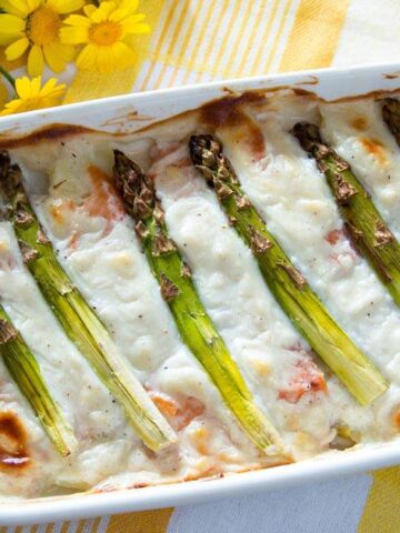 Creamy Asparagus Casserole w/ Salmon & Potatoes