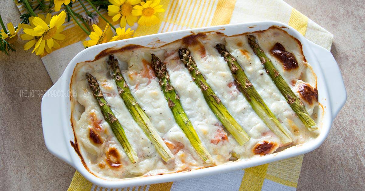 Creamy Asparagus Casserole w/ Salmon & Potatoes