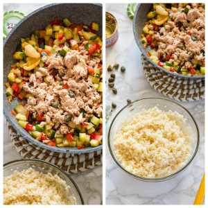 Couscous Stuffed Peppers {Veggies + Tuna}