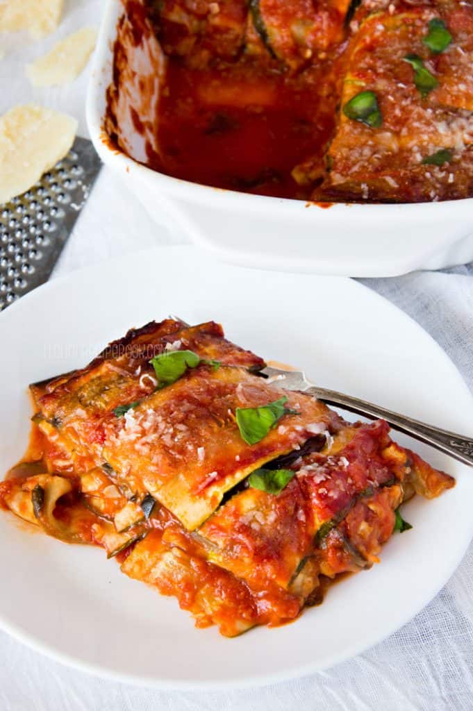 Skinny Vegetable Lasagna w/ Tomato And Basil Pesto Sauce