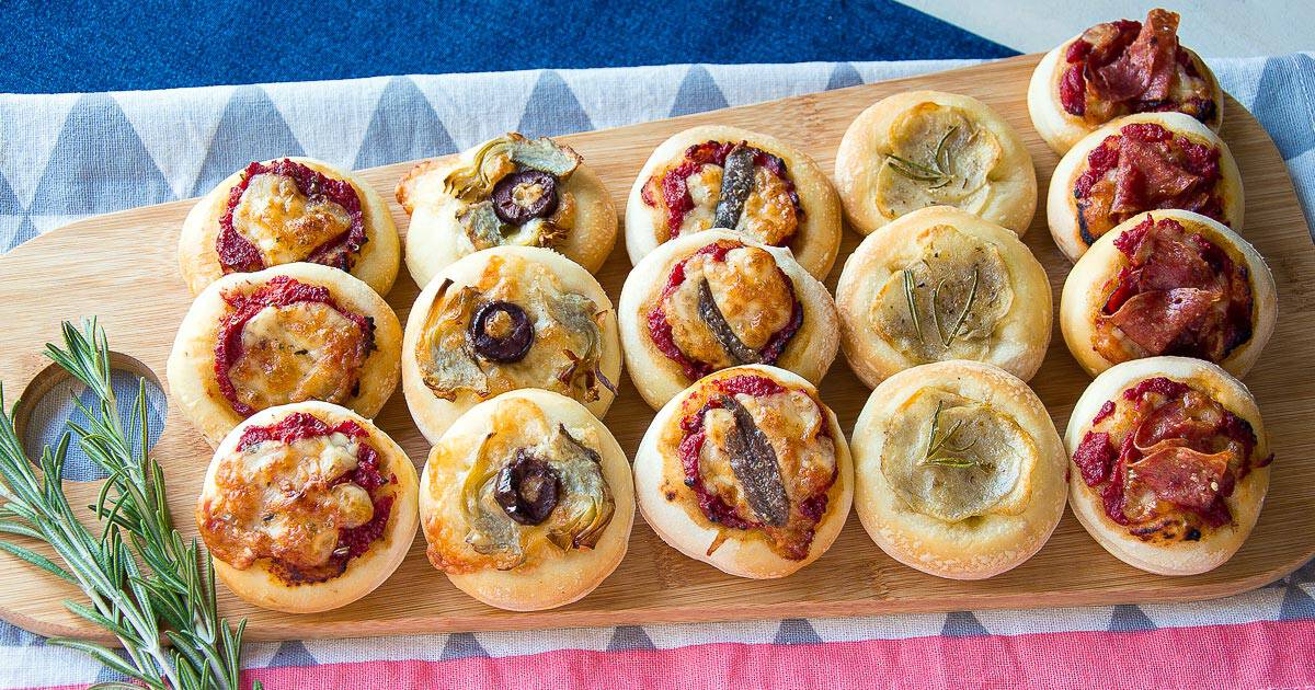 Mini Pizzas Recipe, Pizza Bite For Party Snacks