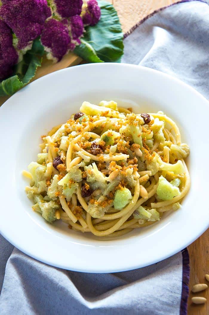 Pasta With Cauliflower Sicilian Style {Super comforting for the cold season!}