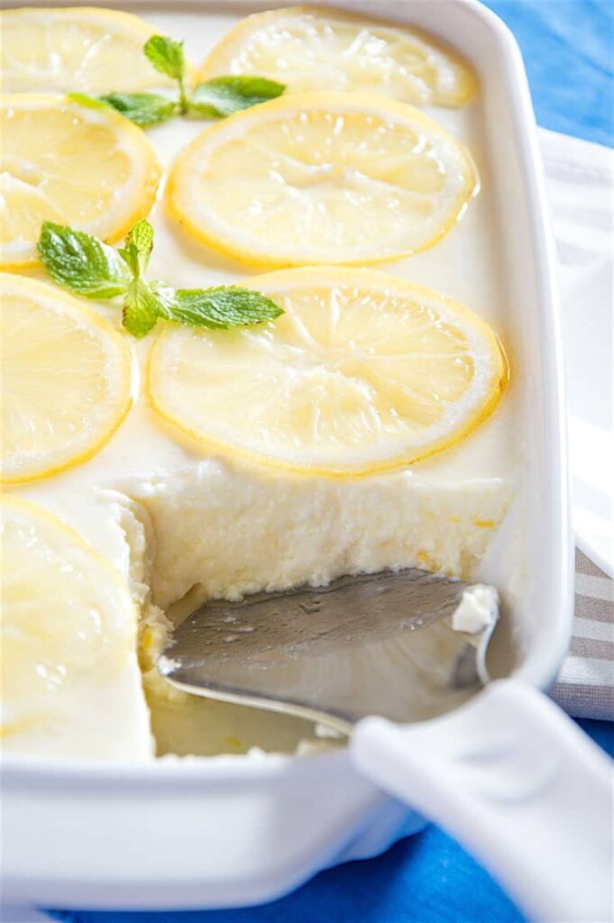 Lemon Semifreddo With Ricotta & Mint Sauce