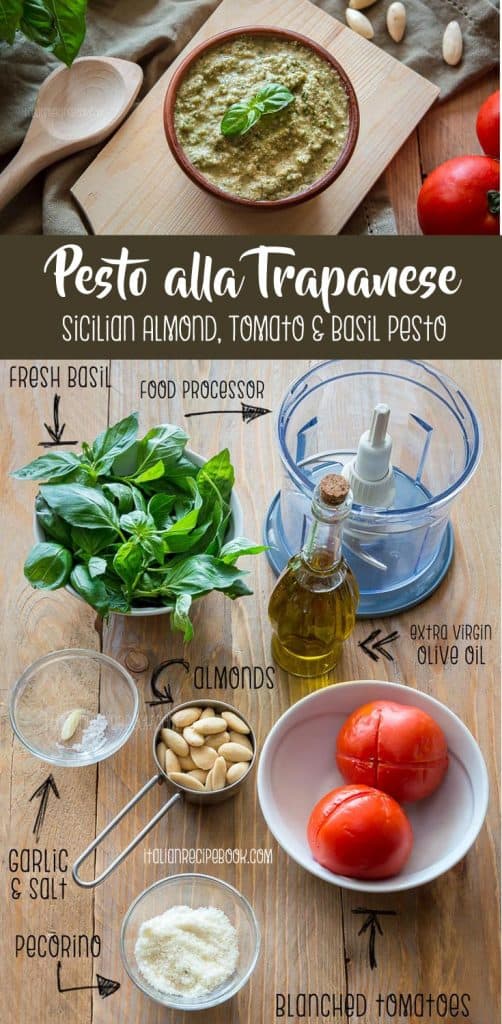 Pesto Alla Trapanese {Sicilian Almond, Tomato & Basil Pesto}