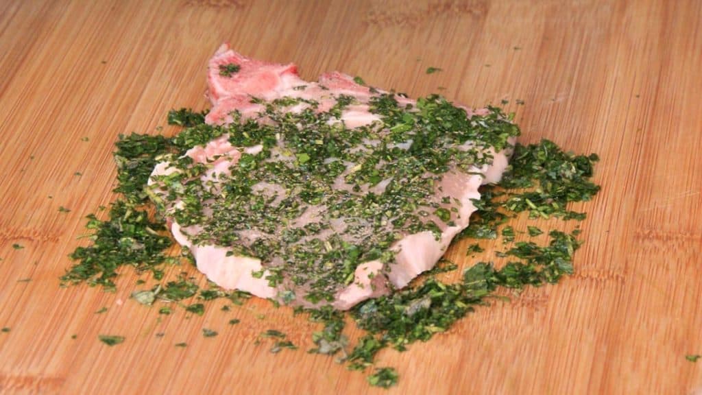 Pork Chops rubbed in herbs