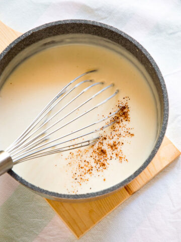 bechamel sauce in a pot