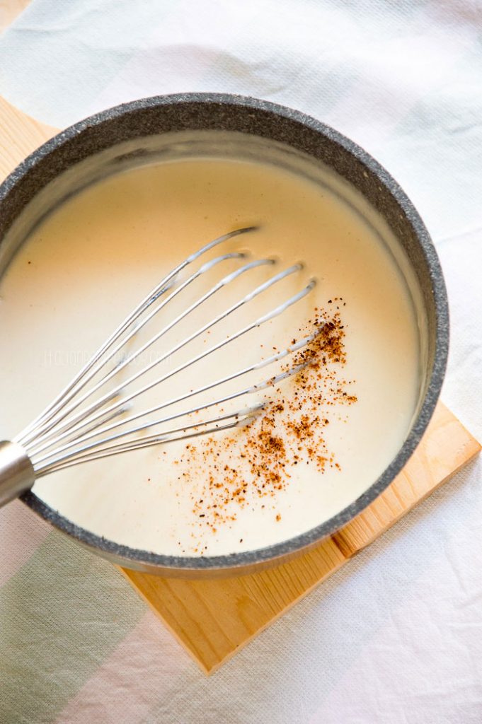 bechamel sauce in a pot