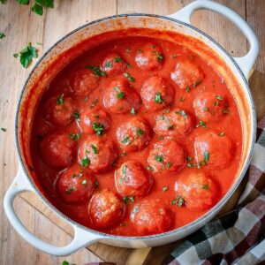 Polpette meatballs in tomato sauce.