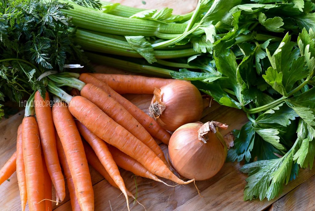 fresh vegetables for soffritto