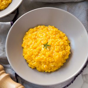 italian pumpkin risotto in a bowl