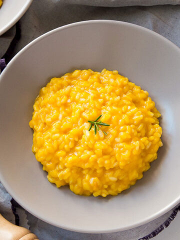 italian pumpkin risotto in a bowl