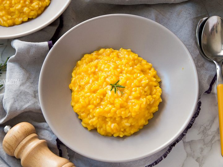 italian pumpkin risotto in a bowl