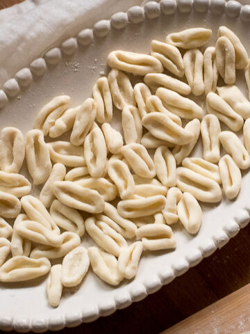 ricotta cavatelli on a plate