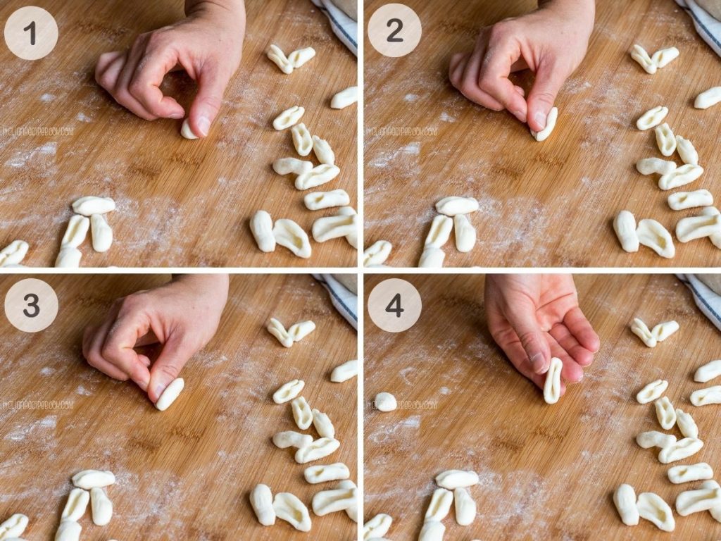 how to shape cavatelli with a thumb