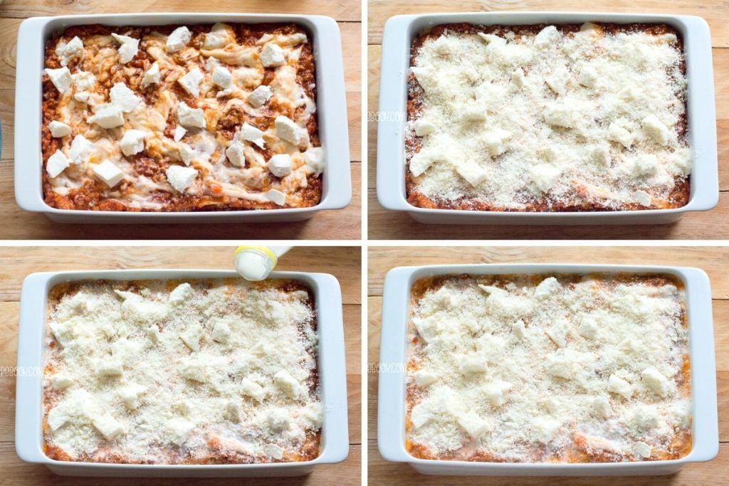 how to assemble top layer of lasagna