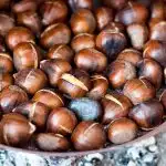 roasted chestnuts on an open fire