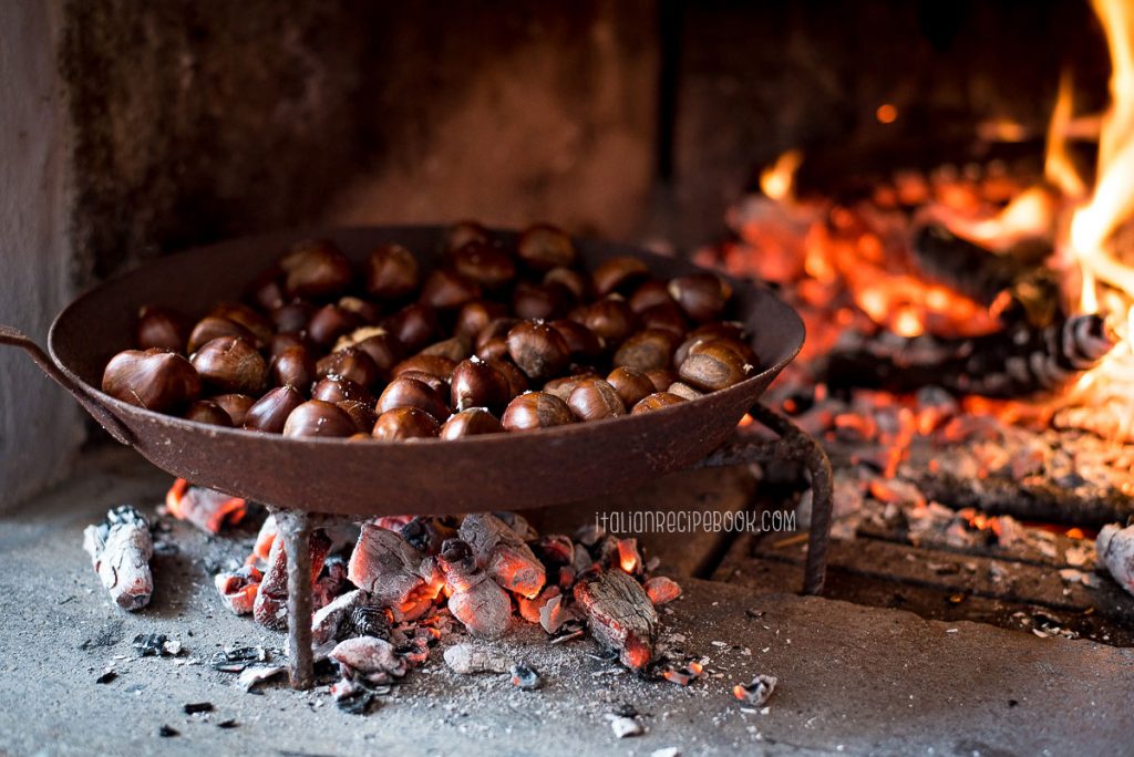 roasting chestnuts on hot coals