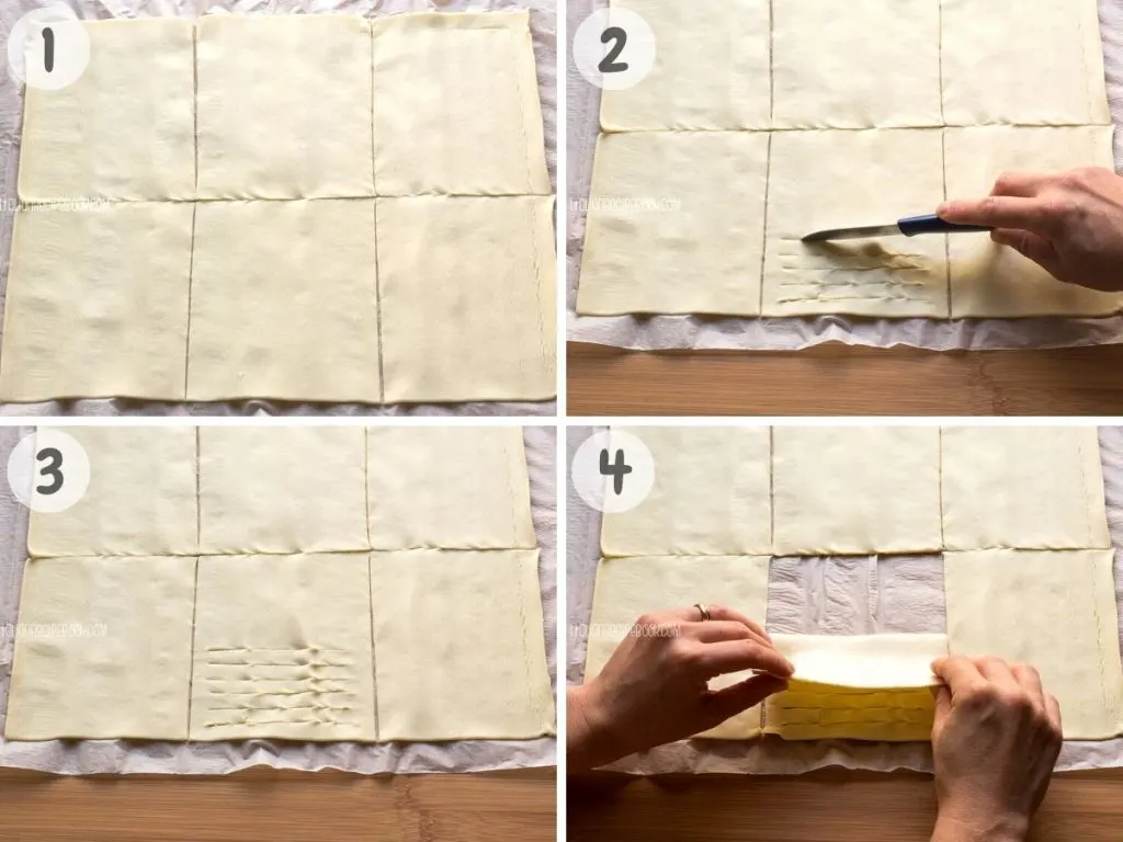 how to make lazy sfogliatelle with puff pastry - step 1