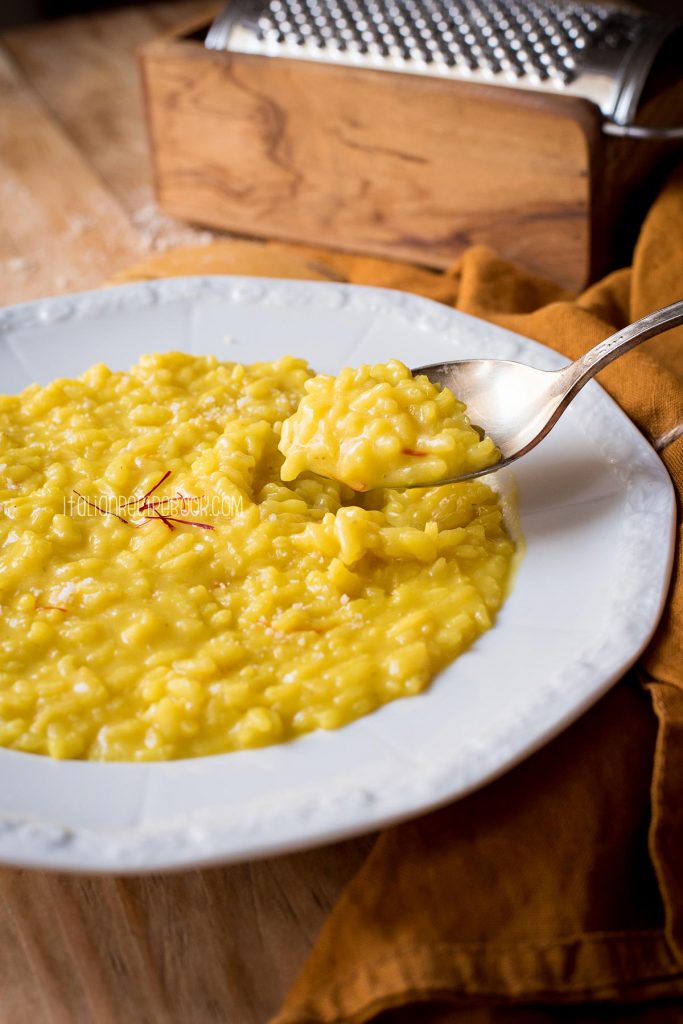 a spoonfull of saffron risotto
