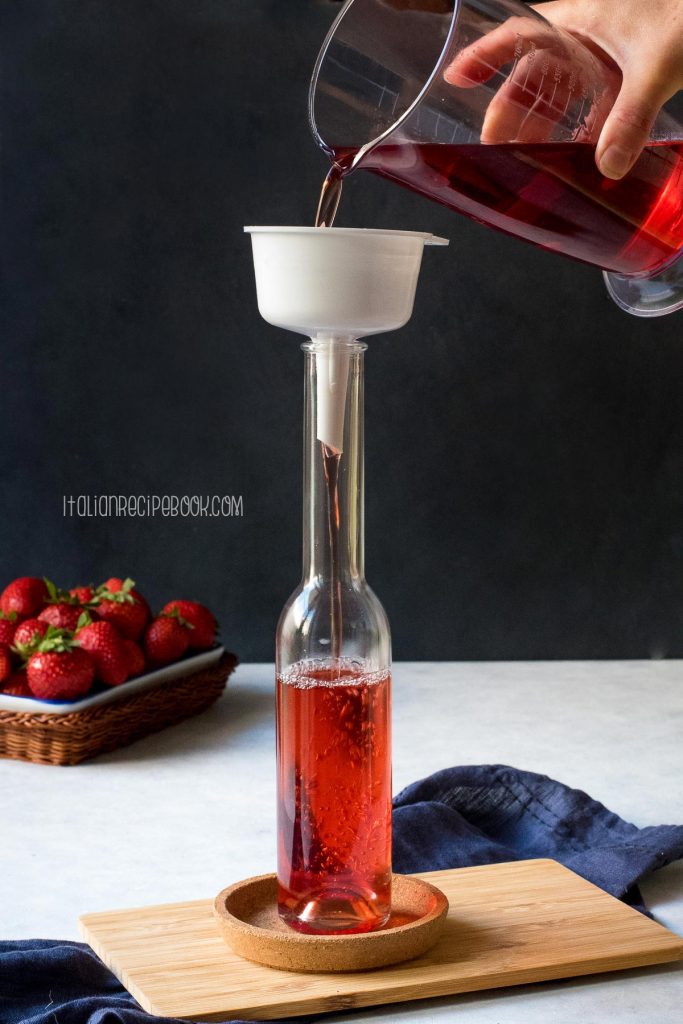 bottling strawberry liqueur