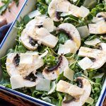 raw mushroom and arugula salad
