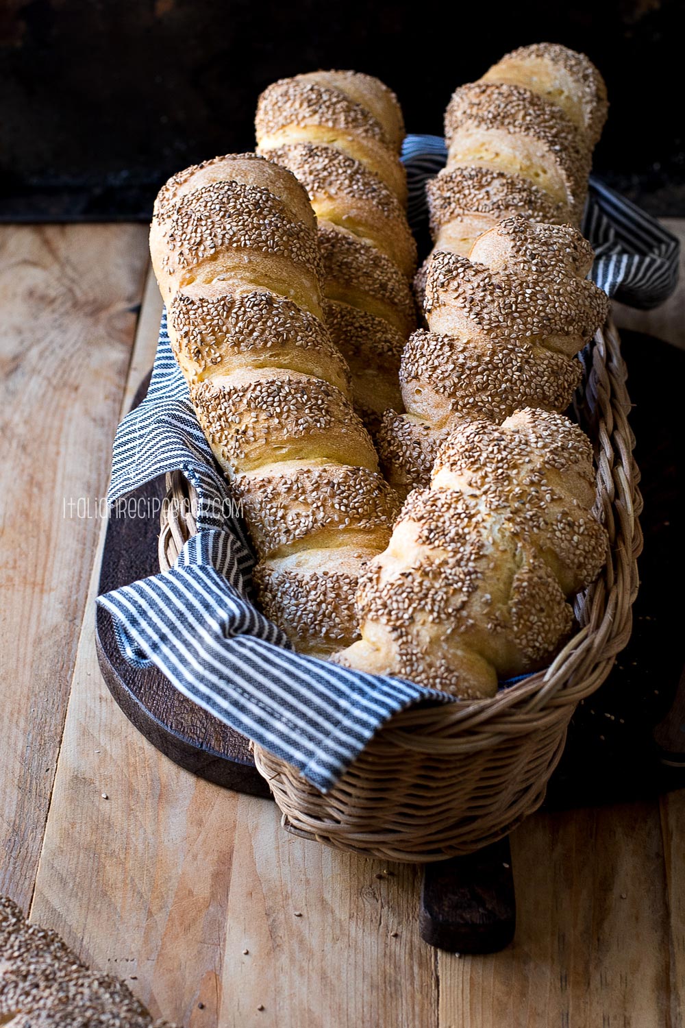semolina bread in a basket