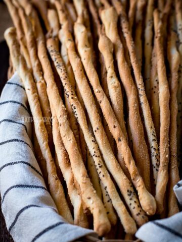 grissini breadsticks in a basket