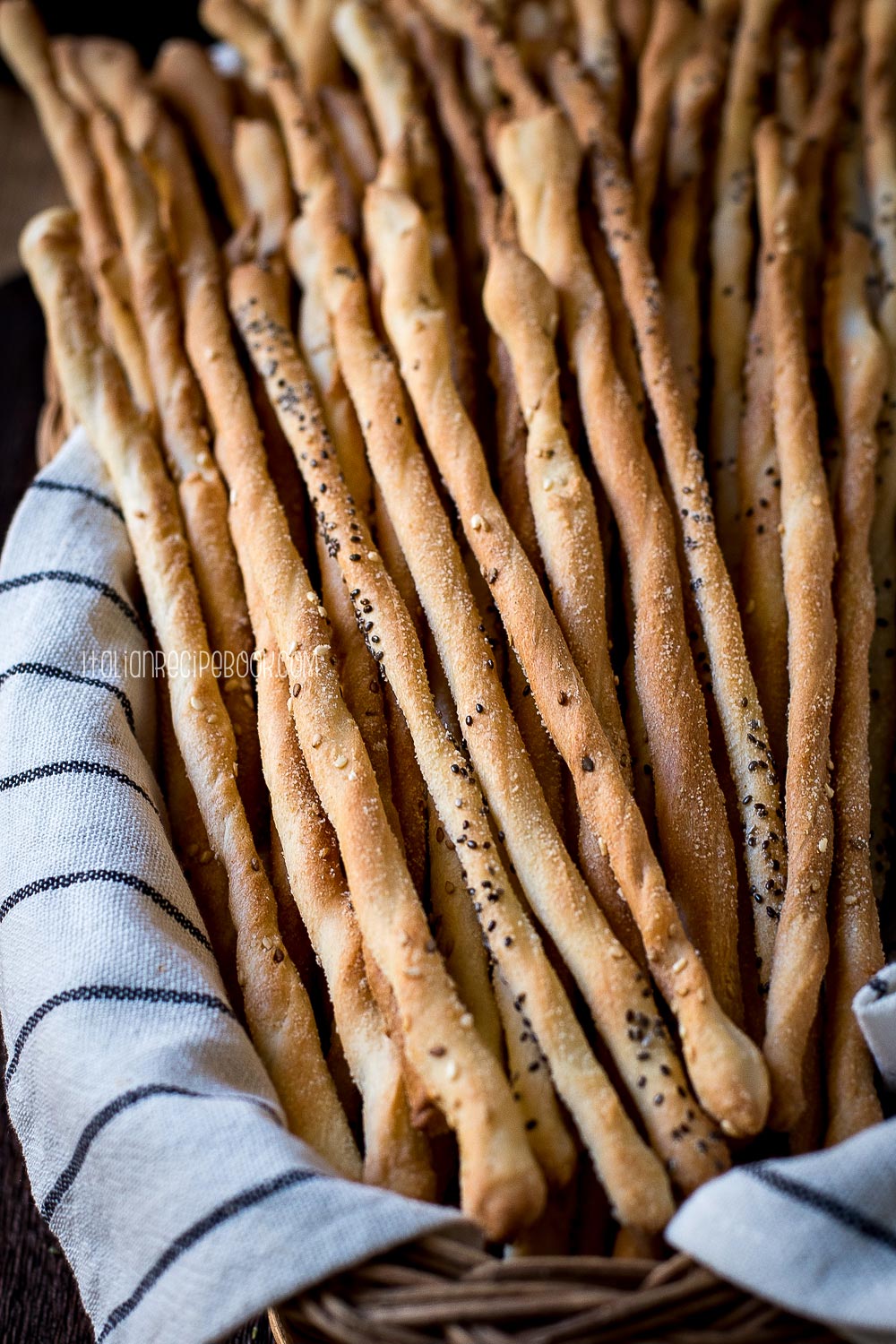 grissini breadsticks in a basket