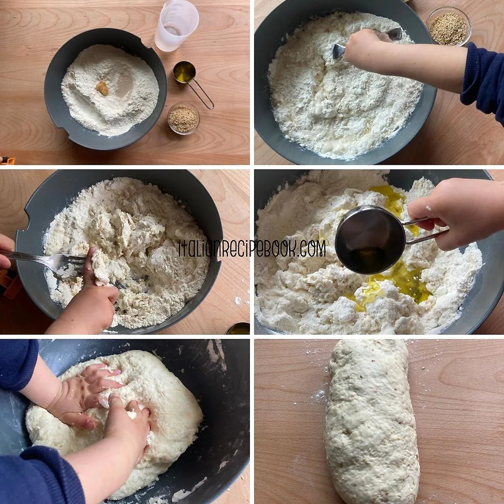 making dough for grissini