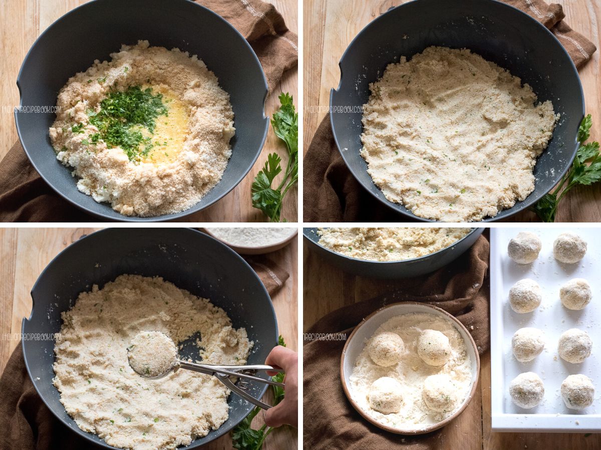 making ricotta balls step by step