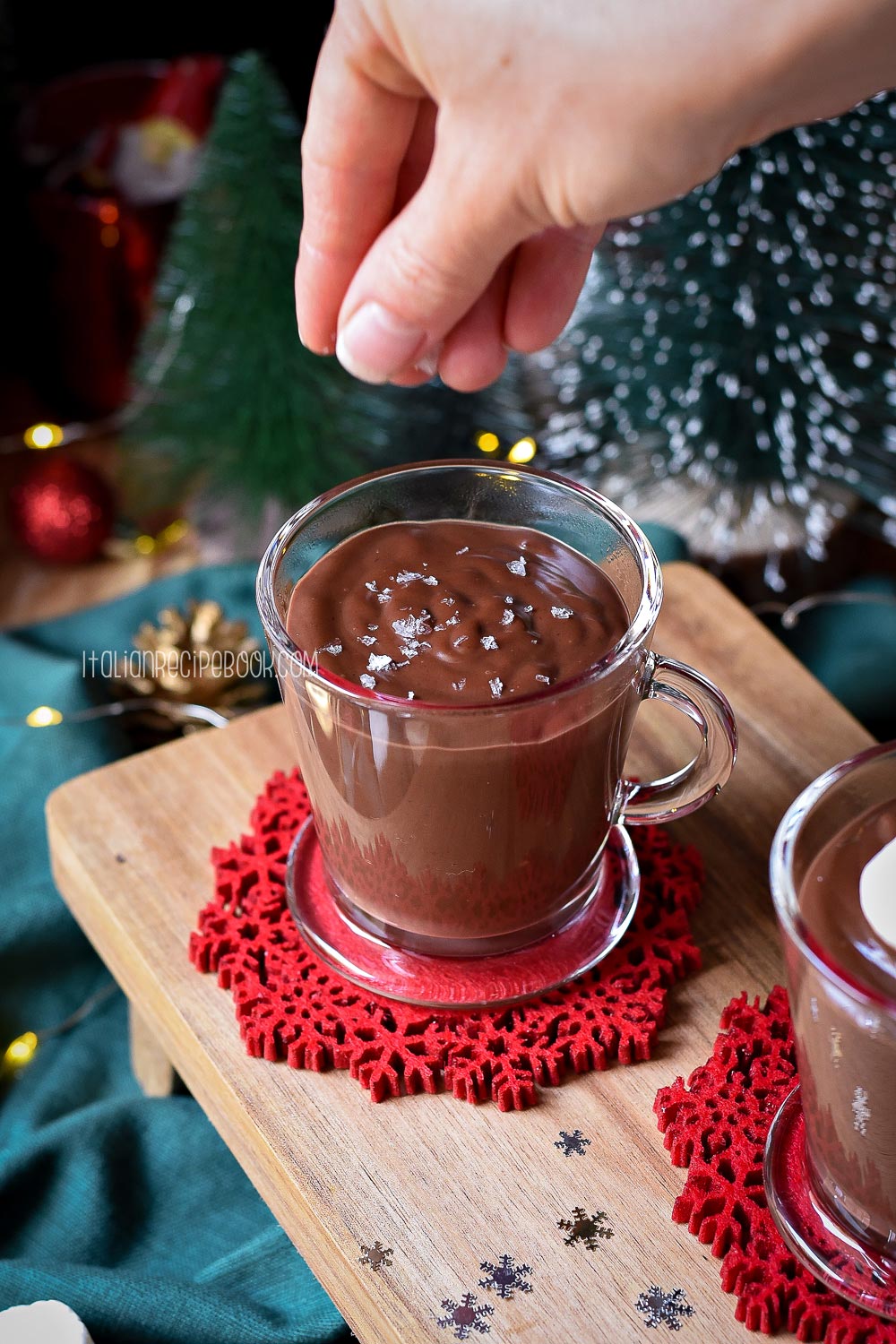 italian hot chocolate with salt flakes